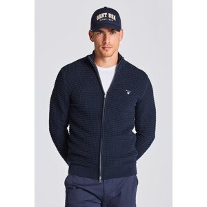 SVETR GANT D1. COTTON TEXTURE FULLZIP modrá S