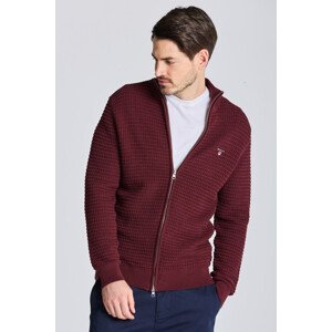 SVETR GANT D1. COTTON TEXTURE FULLZIP červená M