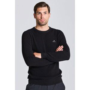 SVETR GANT COTTON PIQUE C-NECK BLACK