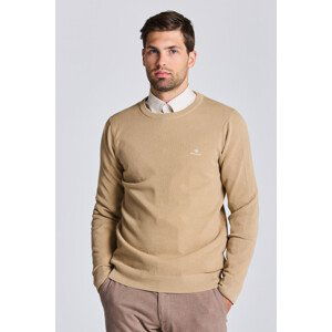 SVETR GANT COTTON PIQUE C-NECK hnědá XS