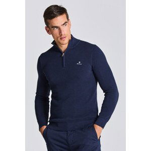 SVETR GANT COTTON PIQUE HALF ZIP modrá XL