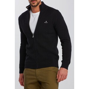 SVETR GANT COTTON PIQUE ZIP CARDIGAN černá S