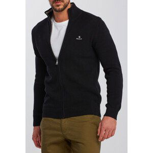 SVETR GANT COTTON PIQUE ZIP CARDIGAN černá M