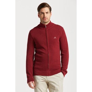 SVETR GANT COTTON PIQUE ZIP CARDIGAN červená S