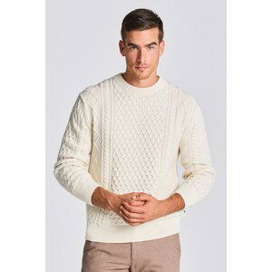 SVETR GANT D2. ARAN CABLE C-NECK bílá XL