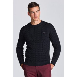 SVETR GANT COTTON CABLE C-NECK černá XL