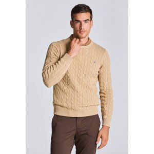 SVETR GANT COTTON CABLE C-NECK hnědá XL