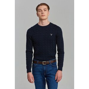 SVETR GANT COTTON CABLE C-NECK modrá XXL