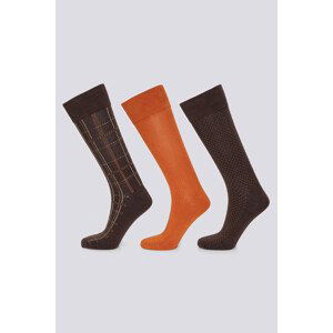 PONOŽKY GANT D2. CHECK SOCKS 3-PACK GIFT BOX hnědá 40/42