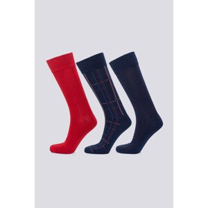 PONOŽKY GANT D2. CHECK SOCKS 3-PACK GIFT BOX modrá 40/42