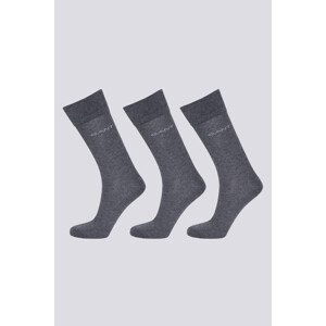 PONOŽKY GANT MERCERIZED COTTON SOCKS 3-PACK CHARCOAL MELANGE