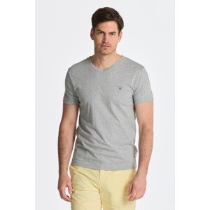 TRIČKO GANT ORIGINAL SLIM V-NECK T-SHIRT šedá S