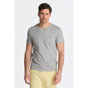 TRIČKO GANT ORIGINAL SLIM V-NECK T-SHIRT GREY MELANGE