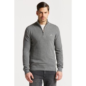 SVETR GANT COTTON PIQUE HALF ZIP šedá XL