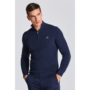 SVETR GANT COTTON PIQUE HALF ZIP modrá L