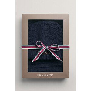 SET ČEPICE A ŠÁLA GANT D1. SCARF BEANIE GIFT BOX modrá None