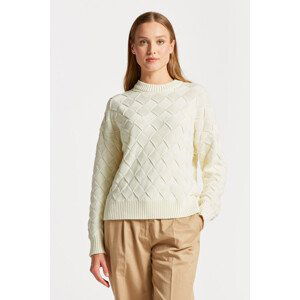 SVETR GANT D2. WEAVE KNIT C-NECK bílá S