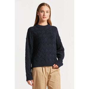 SVETR GANT D2. WEAVE KNIT C-NECK modrá M