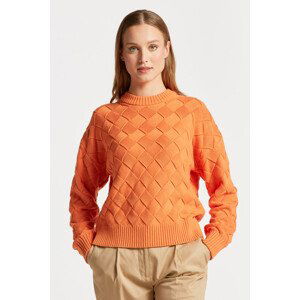 SVETR GANT D2. WEAVE KNIT C-NECK oranžová XS