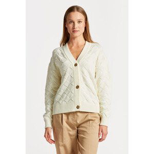 SVETR GANT D2. WEAVE KNIT CARDIGAN bílá XS