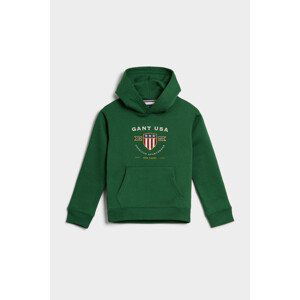 MIKINA GANT D1. BANNER SHIELD HOODIE zelená 176