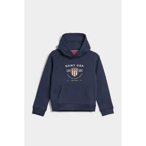 MIKINA GANT D1. BANNER SHIELD HOODIE modrá 122/128