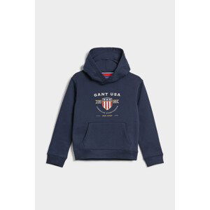 MIKINA GANT D1. BANNER SHIELD HOODIE modrá 146/152