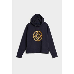 MIKINA GANT D2. ROPE ICON HOODIE modrá L