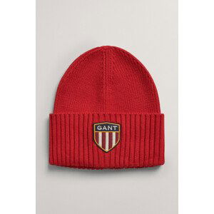 ČEPICE GANT D1. UNISEX. BANNER SHIELD BEANIE červená None