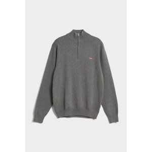 SVETR GANT D2. COTTON TEXTURE HALFZIP šedá L