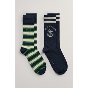 PONOŽKY GANT D2. MARITIME SOCKS 2-PACK modrá 40/42