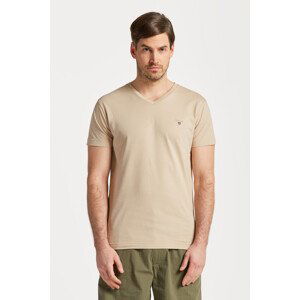 TRIČKO GANT ORIGINAL SLIM V-NECK T-SHIRT hnědá M