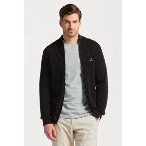 SVETR GANT COTTON PIQUE ZIP CARDIGAN černá XXXL