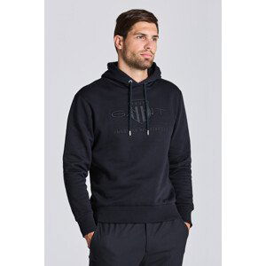 MIKINA GANT REG TONAL SHIELD HOODIE černá XXL