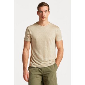 TRIČKO GANT LINEN REGULAR T-SHIRT hnědá XXL