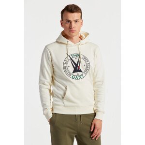 MIKINA GANT SAIL HOODIE bílá XXXL