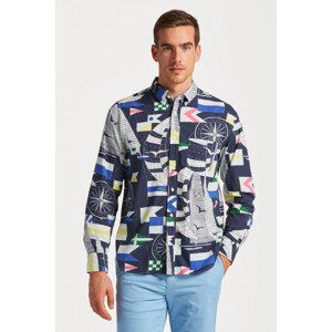 KOŠILE GANT REL SAILING PRINT SHIRT modrá XXL