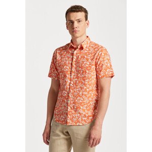 KOŠILE GANT REG FLORAL COTTON LINEN SS SHIRT oranžová M