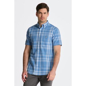 KOŠILE GANT REG COTTON LINEN CHECK SS SHIRT modrá S