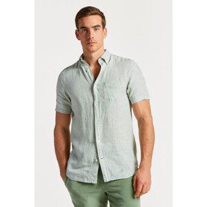 KOŠILE GANT REG LINEN STRIPE SS SHIRT zelená L