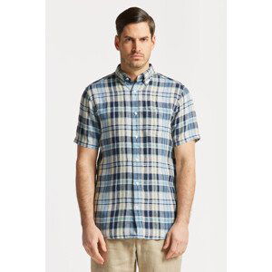 KOŠILE GANT REG LINEN MADRAS SHIRT SS modrá M