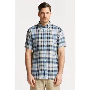 KOŠILE GANT REG LINEN MADRAS SHIRT SS modrá L