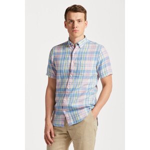 KOŠILE GANT REG LINEN MADRAS SHIRT SS růžová L