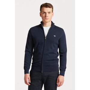 SVETR GANT CASUAL COTTON ZIP CARDIGAN modrá XL