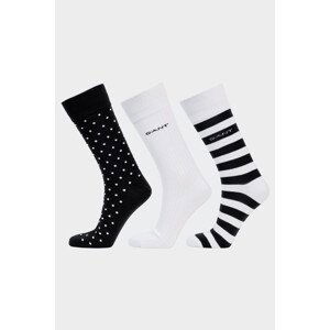 PONOŽKY 3-PACK GANT STRIPE AND DOT SOCKS 3-PACK bílá 43/45