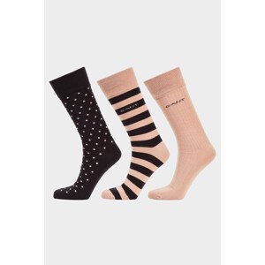 PONOŽKY 3-PACK GANT STRIPE AND DOT SOCKS 3-PACK hnědá 40/42