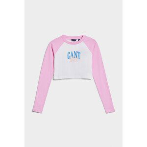 TOP GANT SLIM RAGLAN CONTRAST LS TOP růžová 122/128