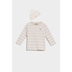 DĚTSKÝ SET GANT STRIPED TOP AND BEANIE hnědá 80