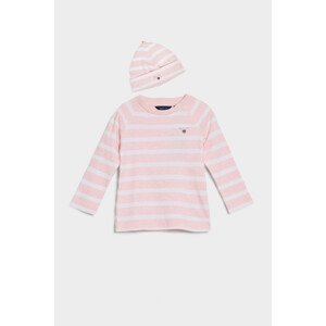 DĚTSKÝ SET GANT STRIPED TOP AND BEANIE růžová 80