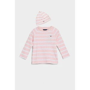 DĚTSKÝ SET GANT STRIPED TOP AND BEANIE růžová 68